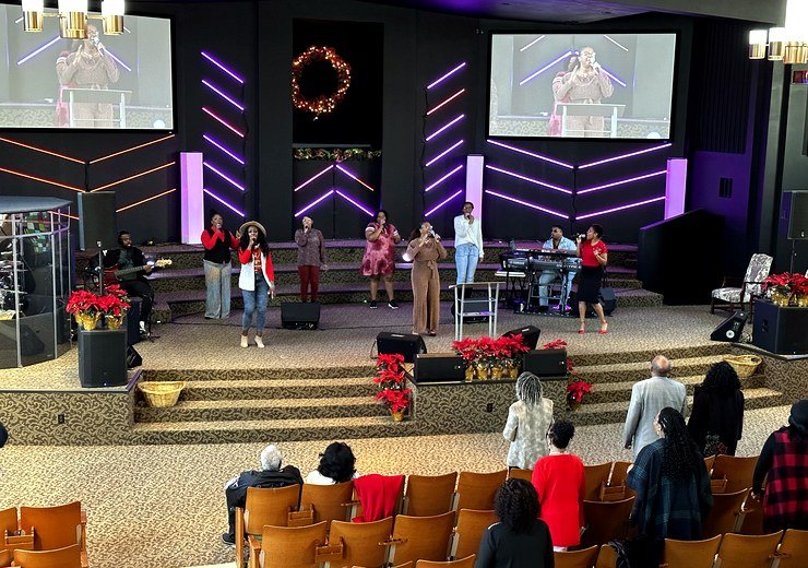 Church sanctuary AV and livestream installation by Nathan L. Bell Developments