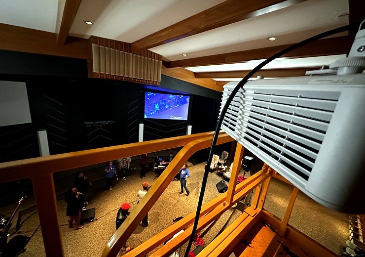 Projection system installation inside a church sanctuary
